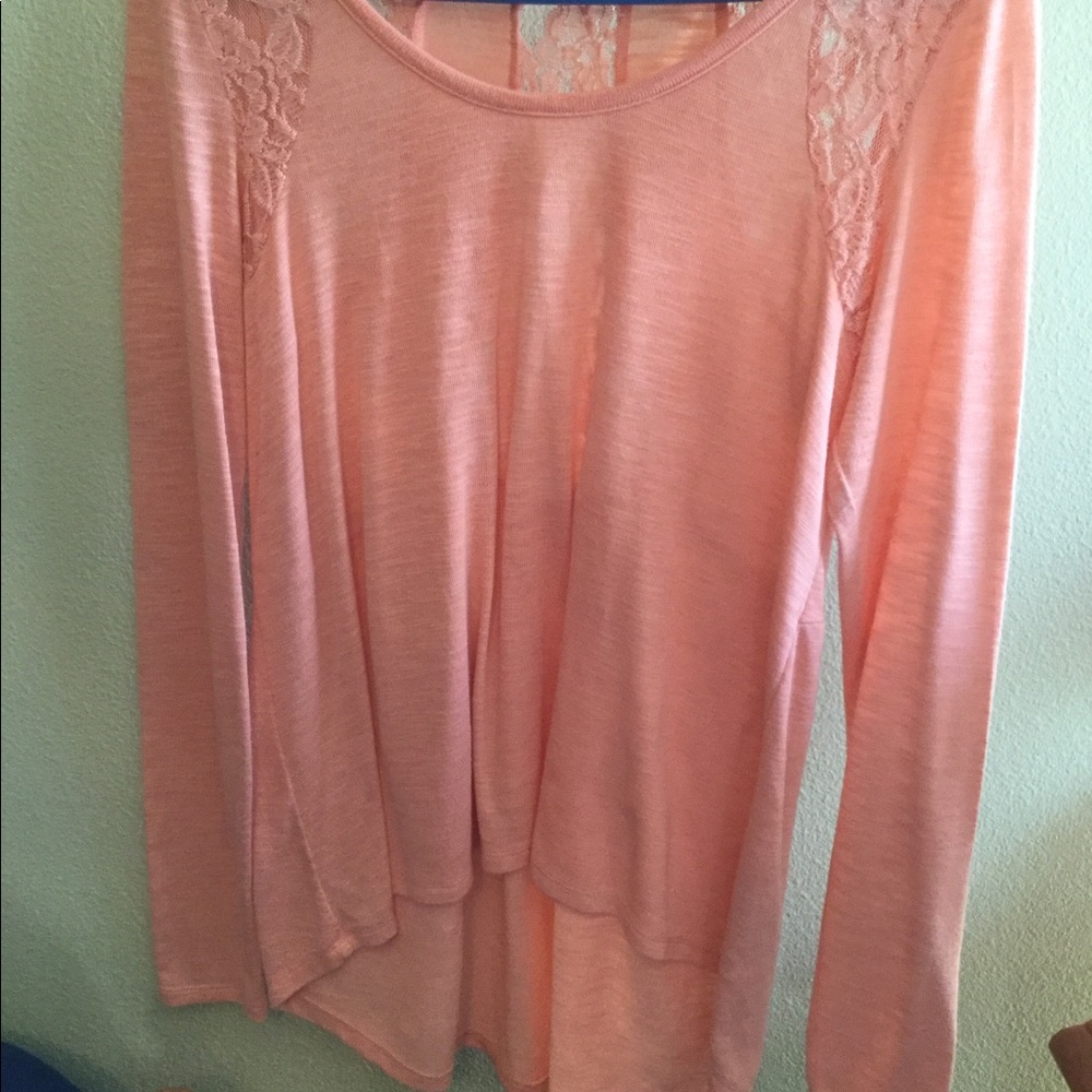 Lace back sweater